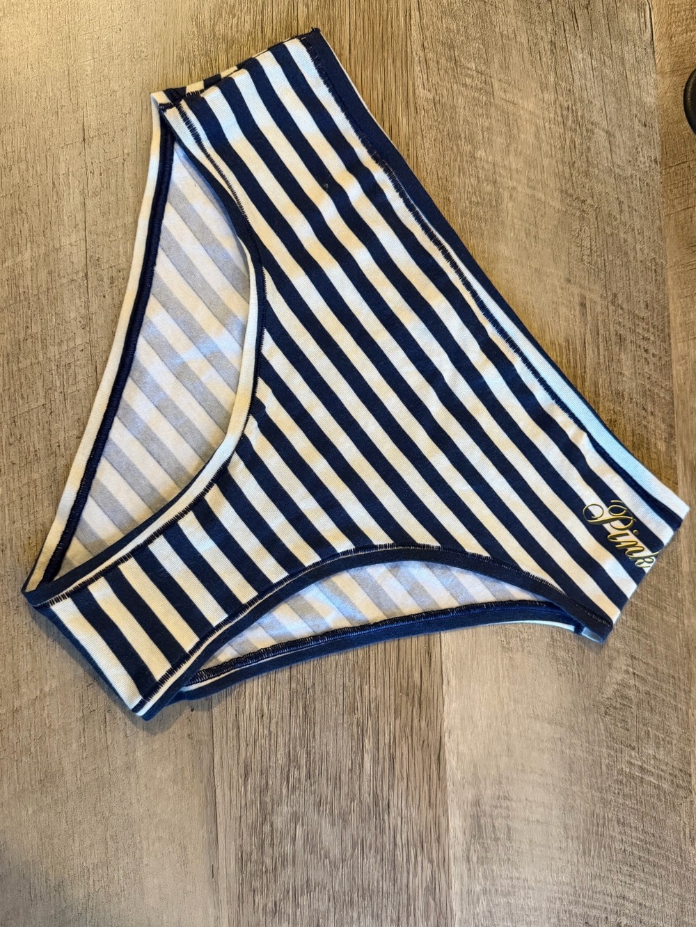 PINK Victoria's Secret Navy and White Striped Hipster Panty